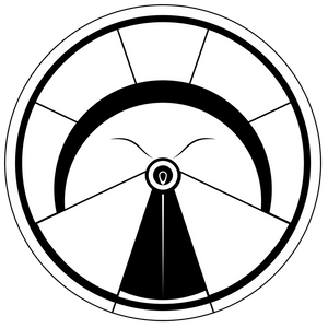 Thread the Light logo. Simple round, black and white silhouette of a moth against a moon/sun background. Moth's head features the eye of a needle, with the needle running down the length of the moth's body.